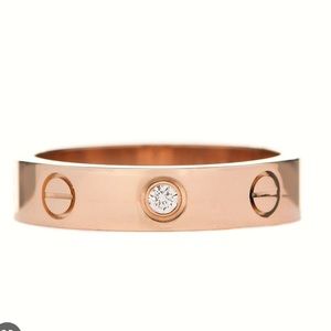 Authentic Cartier Love Ring with Diamond - Rose Gold